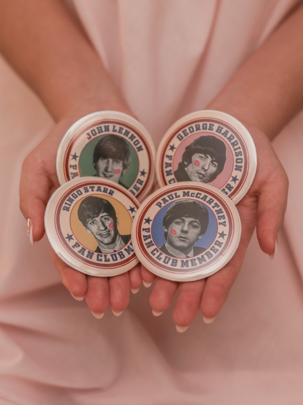 Vintage Inspired Beatles Handmade Band Pins